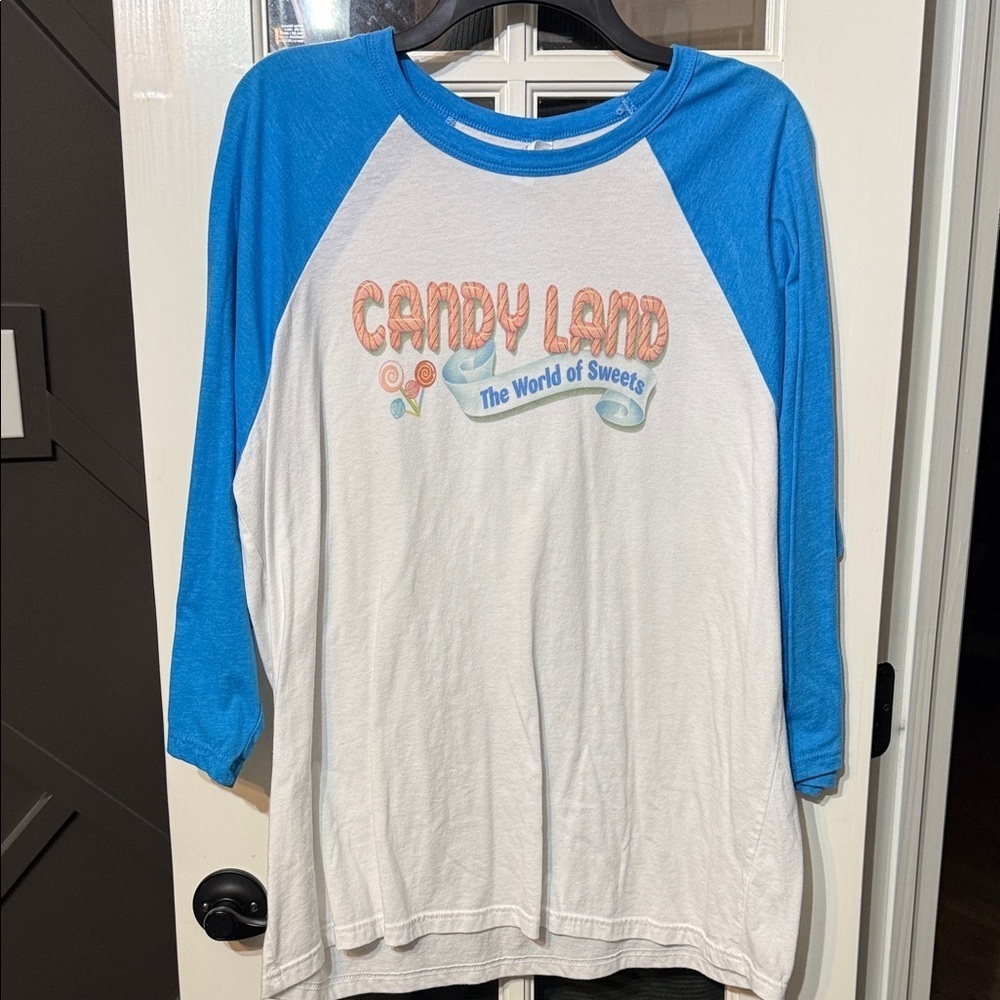 CANDY LAND Game Retro Classic Graphic Raglan Baseball Sleeve Tee Size XL